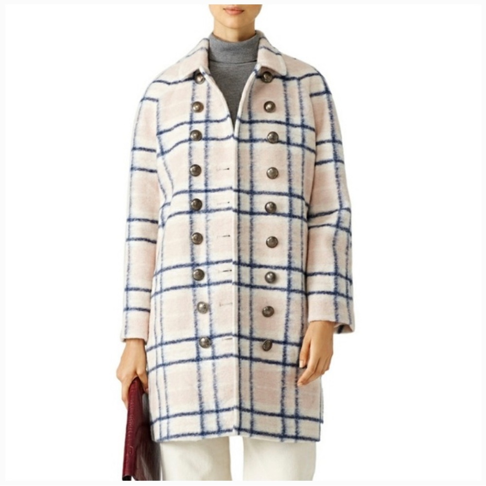 Rebecca Minkoff Santo Plaid Wool Blend Coat